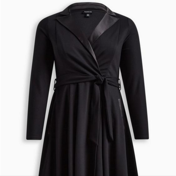 Torrid Mini Tuxedo Dress Black Size 28 - Picture 2 of 7